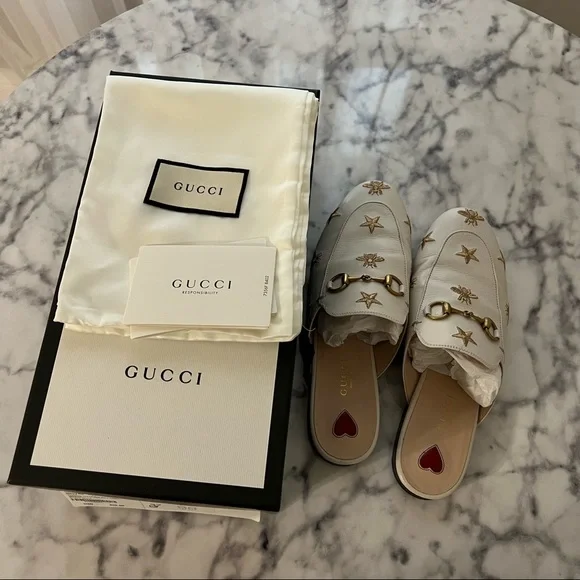 Gucci Shoes Gucci Princetown Leather Slide Quentin Mystic